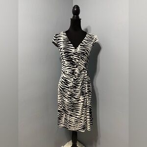 TRINA TURK 100% Silk Zebra Print MIDI‎ Dress Women’s Size 4